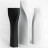 Porzellan Vasen weiß und schwarz, 29cm und 35 cm hoch